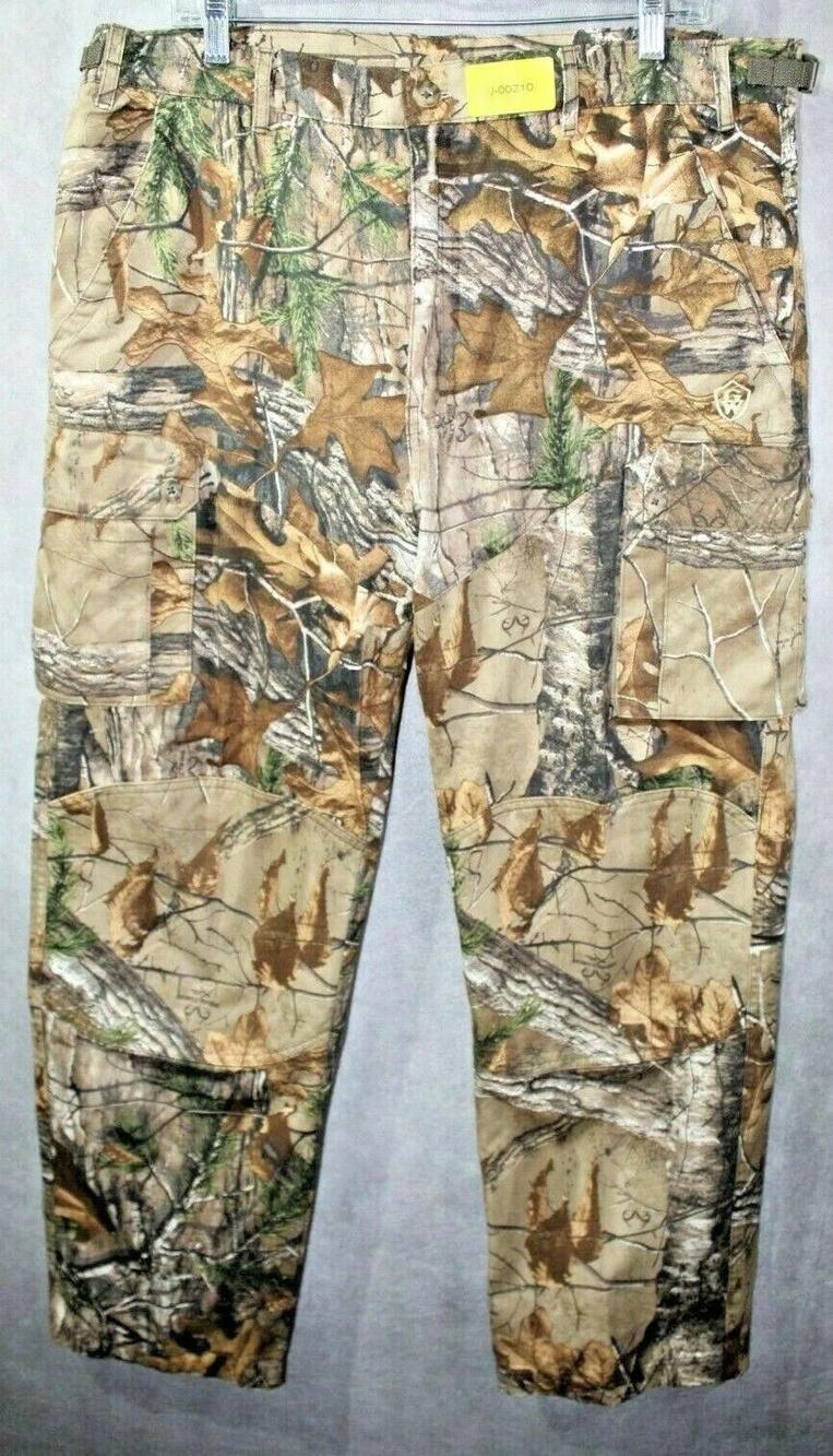 Game Winner Pants Mens Large Brown Realtree Xtra Camo Hunting Cargo Adjustable
